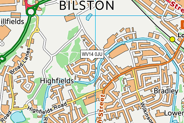 WV14 0JU map - OS VectorMap District (Ordnance Survey) WV14 0JU map - OS VectorMap District (Ordnance Survey)