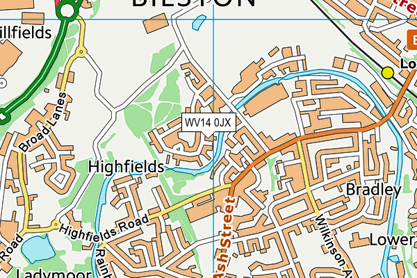 WV14 0JX map - OS VectorMap District (Ordnance Survey) WV14 0JX map - OS VectorMap District (Ordnance Survey)