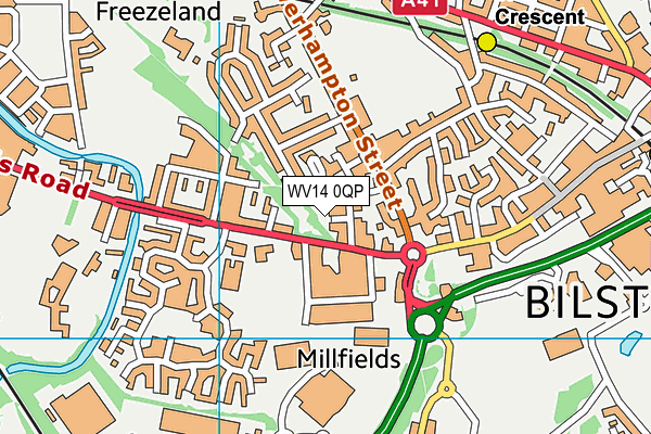 WV14 0QP map - OS VectorMap District (Ordnance Survey) WV14 0QP map - OS VectorMap District (Ordnance Survey)