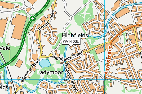 WV14 0SL map - OS VectorMap District (Ordnance Survey) WV14 0SL map - OS VectorMap District (Ordnance Survey)