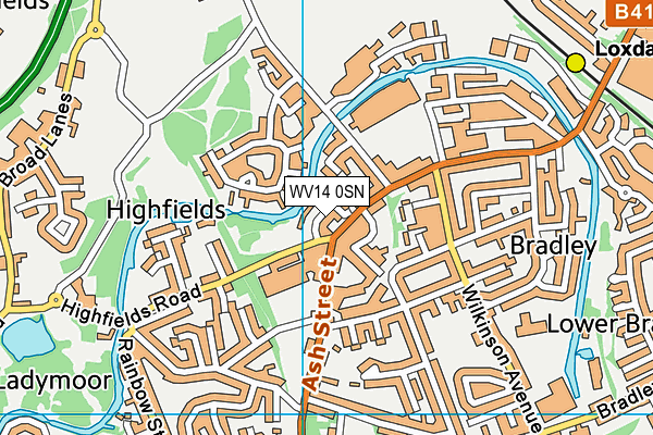 WV14 0SN map - OS VectorMap District (Ordnance Survey) WV14 0SN map - OS VectorMap District (Ordnance Survey)