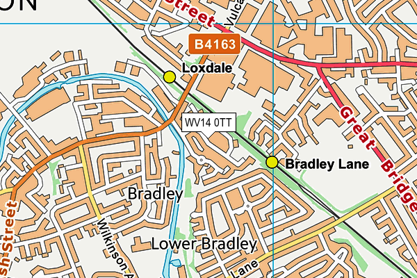 WV14 0TT map - OS VectorMap District (Ordnance Survey)