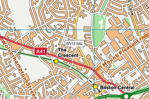 WV14 6AL map - OS VectorMap District (Ordnance Survey)