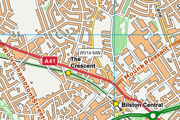 WV14 6AN map - OS VectorMap District (Ordnance Survey)