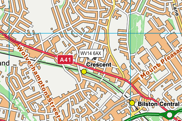 WV14 6AX map - OS VectorMap District (Ordnance Survey) WV14 6AX map - OS VectorMap District (Ordnance Survey)