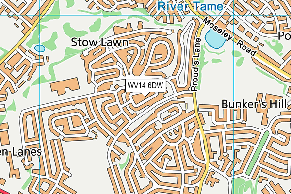 WV14 6DW map - OS VectorMap District (Ordnance Survey) WV14 6DW map - OS VectorMap District (Ordnance Survey)