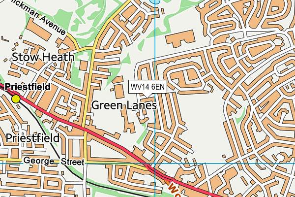 WV14 6EN map - OS VectorMap District (Ordnance Survey) WV14 6EN map - OS VectorMap District (Ordnance Survey)