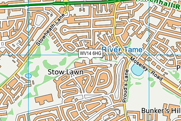 WV14 6HG map - OS VectorMap District (Ordnance Survey) WV14 6HG map - OS VectorMap District (Ordnance Survey)