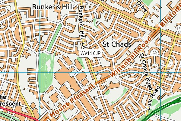 WV14 6JP map - OS VectorMap District (Ordnance Survey)