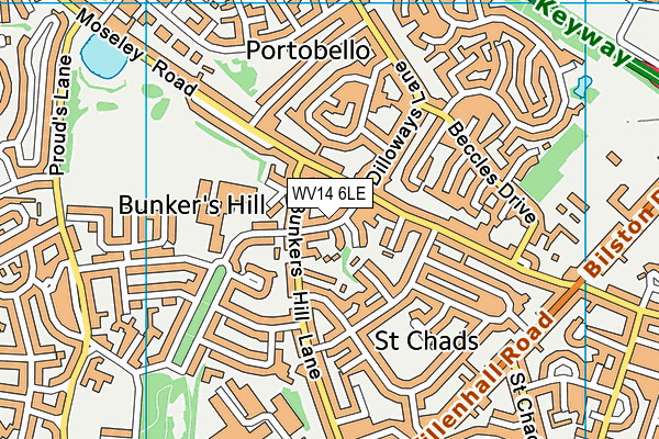 WV14 6LE map - OS VectorMap District (Ordnance Survey) WV14 6LE map - OS VectorMap District (Ordnance Survey)