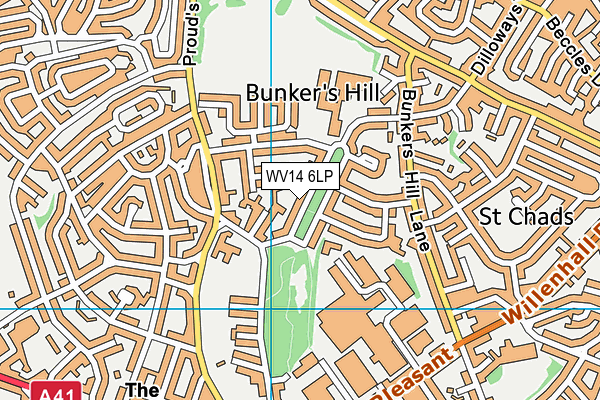 WV14 6LP map - OS VectorMap District (Ordnance Survey) WV14 6LP map - OS VectorMap District (Ordnance Survey)