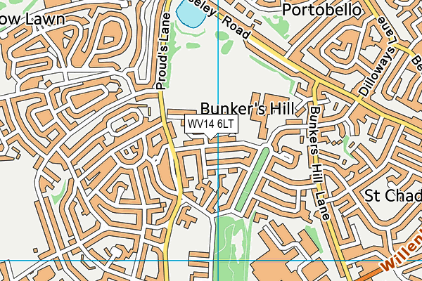 WV14 6LT map - OS VectorMap District (Ordnance Survey) WV14 6LT map - OS VectorMap District (Ordnance Survey)