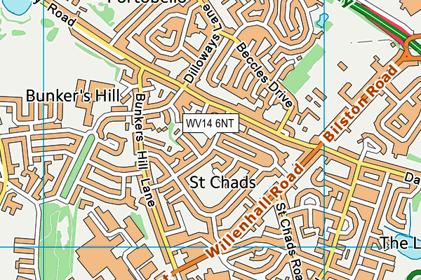 WV14 6NT map - OS VectorMap District (Ordnance Survey) WV14 6NT map - OS VectorMap District (Ordnance Survey)