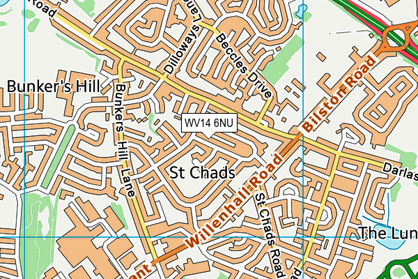 WV14 6NU map - OS VectorMap District (Ordnance Survey) WV14 6NU map - OS VectorMap District (Ordnance Survey)