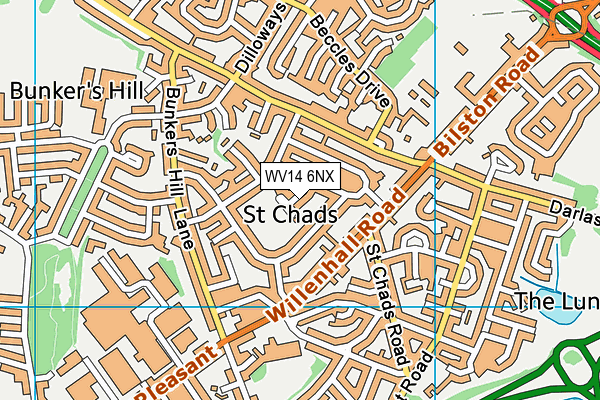 WV14 6NX map - OS VectorMap District (Ordnance Survey) WV14 6NX map - OS VectorMap District (Ordnance Survey)