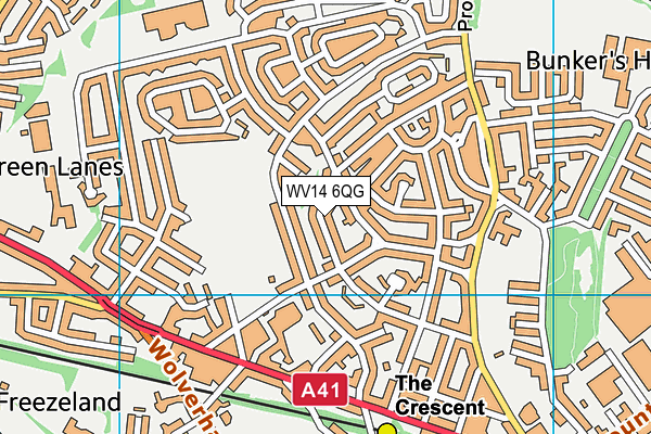 WV14 6QG map - OS VectorMap District (Ordnance Survey) WV14 6QG map - OS VectorMap District (Ordnance Survey)