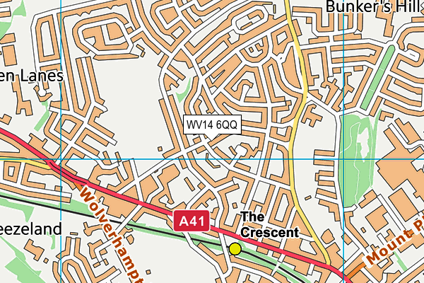 WV14 6QQ map - OS VectorMap District (Ordnance Survey) WV14 6QQ map - OS VectorMap District (Ordnance Survey)