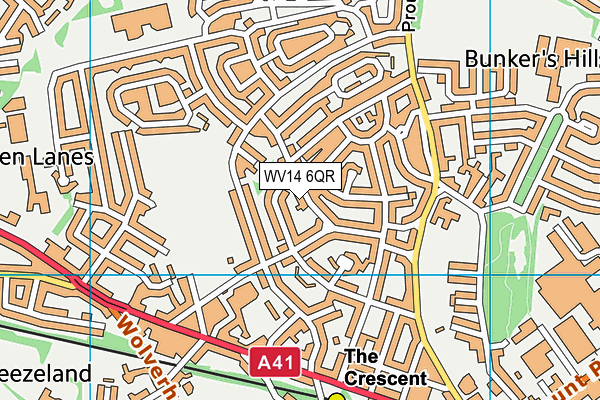 WV14 6QR map - OS VectorMap District (Ordnance Survey)