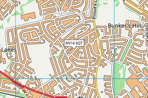 WV14 6QT map - OS VectorMap District (Ordnance Survey) WV14 6QT map - OS VectorMap District (Ordnance Survey)