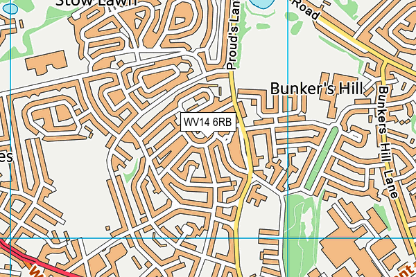 WV14 6RB map - OS VectorMap District (Ordnance Survey) WV14 6RB map - OS VectorMap District (Ordnance Survey)