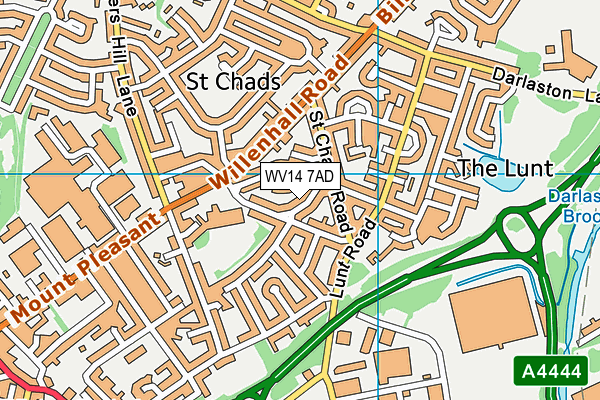 WV14 7AD map - OS VectorMap District (Ordnance Survey)
