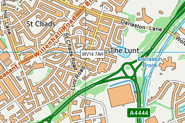 WV14 7AH map - OS VectorMap District (Ordnance Survey) WV14 7AH map - OS VectorMap District (Ordnance Survey)