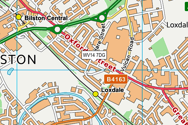 WV14 7DG map - OS VectorMap District (Ordnance Survey)