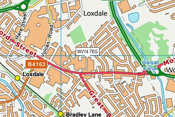 WV14 7EG map - OS VectorMap District (Ordnance Survey)