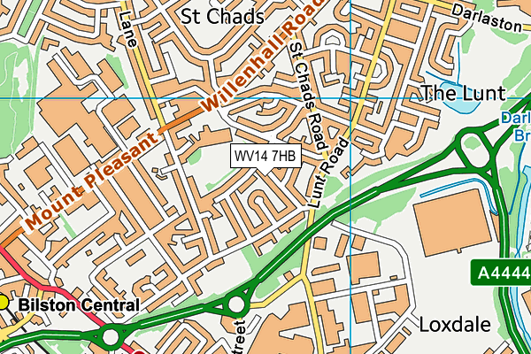 WV14 7HB map - OS VectorMap District (Ordnance Survey) WV14 7HB map - OS VectorMap District (Ordnance Survey)