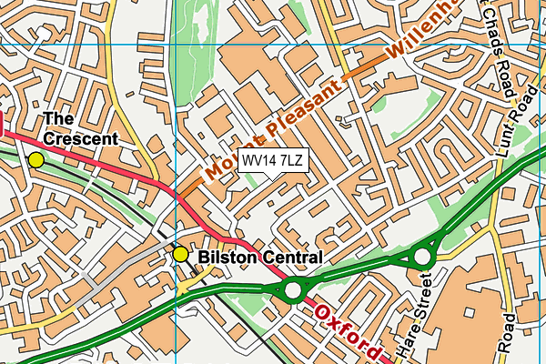 WV14 7LZ map - OS VectorMap District (Ordnance Survey) WV14 7LZ map - OS VectorMap District (Ordnance Survey)