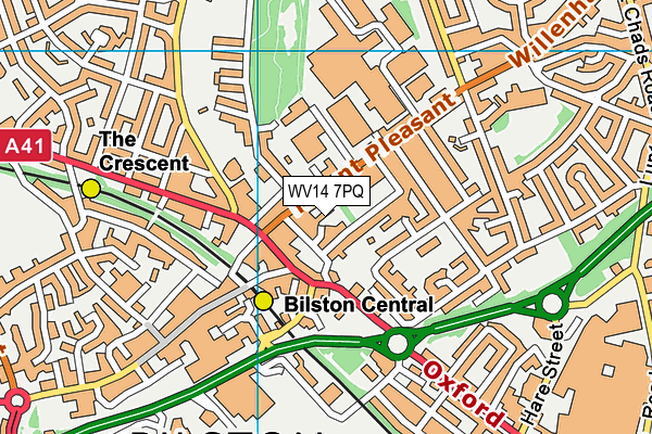 WV14 7PQ map - OS VectorMap District (Ordnance Survey) WV14 7PQ map - OS VectorMap District (Ordnance Survey)