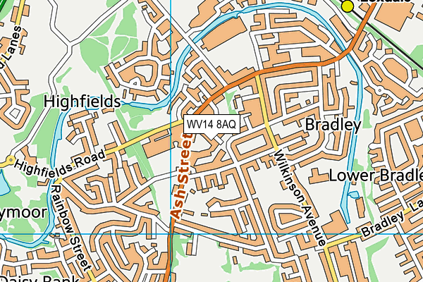 WV14 8AQ map - OS VectorMap District (Ordnance Survey) WV14 8AQ map - OS VectorMap District (Ordnance Survey)