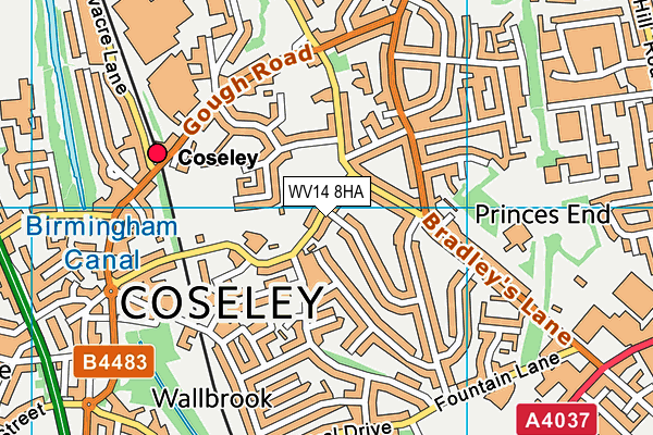 WV14 8HA map - OS VectorMap District (Ordnance Survey) WV14 8HA map - OS VectorMap District (Ordnance Survey)