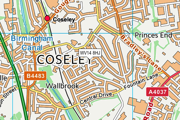 WV14 8HJ map - OS VectorMap District (Ordnance Survey)