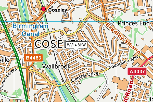 WV14 8HW map - OS VectorMap District (Ordnance Survey) WV14 8HW map - OS VectorMap District (Ordnance Survey)