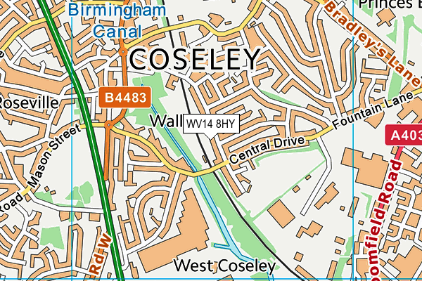 WV14 8HY map - OS VectorMap District (Ordnance Survey)