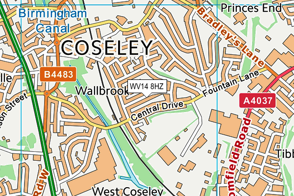 WV14 8HZ map - OS VectorMap District (Ordnance Survey) WV14 8HZ map - OS VectorMap District (Ordnance Survey)