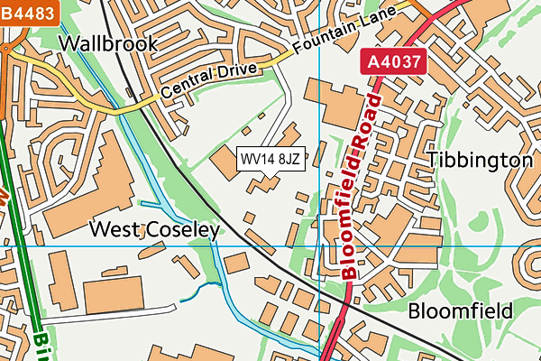 WV14 8JZ map - OS VectorMap District (Ordnance Survey) WV14 8JZ map - OS VectorMap District (Ordnance Survey)