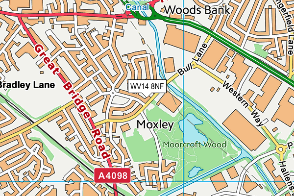 WV14 8NF map - OS VectorMap District (Ordnance Survey) WV14 8NF map - OS VectorMap District (Ordnance Survey)