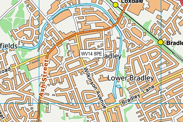 WV14 8PE map - OS VectorMap District (Ordnance Survey) WV14 8PE map - OS VectorMap District (Ordnance Survey)