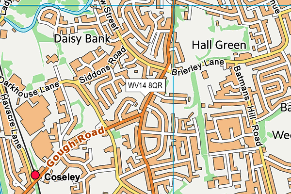 WV14 8QR map - OS VectorMap District (Ordnance Survey)