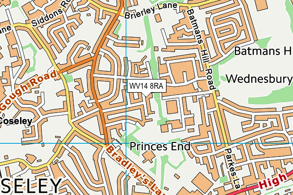 WV14 8RA map - OS VectorMap District (Ordnance Survey) WV14 8RA map - OS VectorMap District (Ordnance Survey)