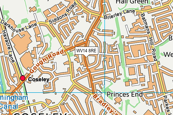 WV14 8RE map - OS VectorMap District (Ordnance Survey) WV14 8RE map - OS VectorMap District (Ordnance Survey)