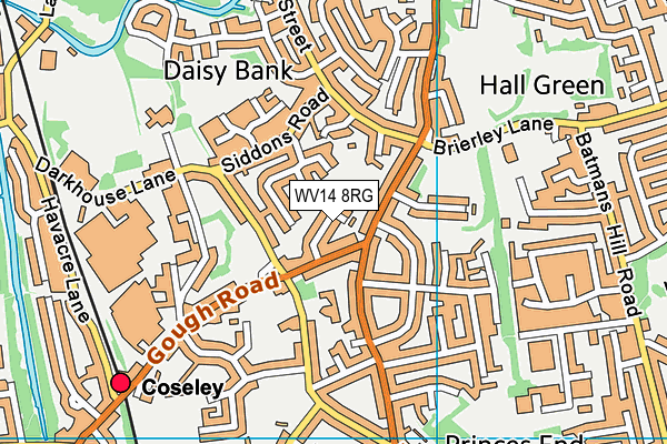 WV14 8RG map - OS VectorMap District (Ordnance Survey) WV14 8RG map - OS VectorMap District (Ordnance Survey)