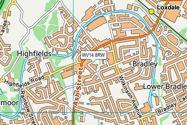 WV14 8RW map - OS VectorMap District (Ordnance Survey) WV14 8RW map - OS VectorMap District (Ordnance Survey)