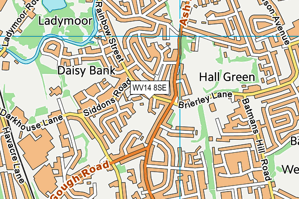 WV14 8SE map - OS VectorMap District (Ordnance Survey) WV14 8SE map - OS VectorMap District (Ordnance Survey)