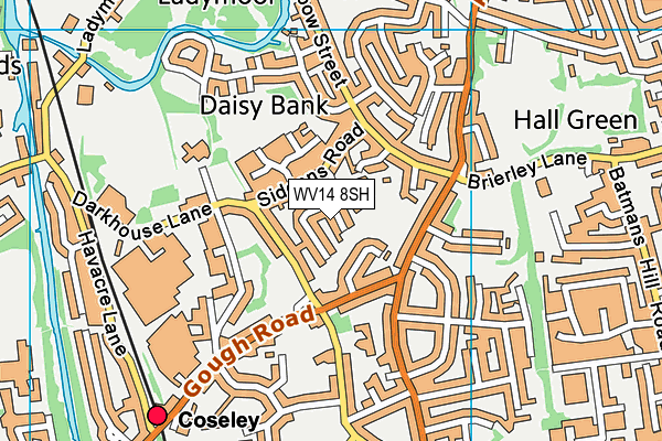 WV14 8SH map - OS VectorMap District (Ordnance Survey)