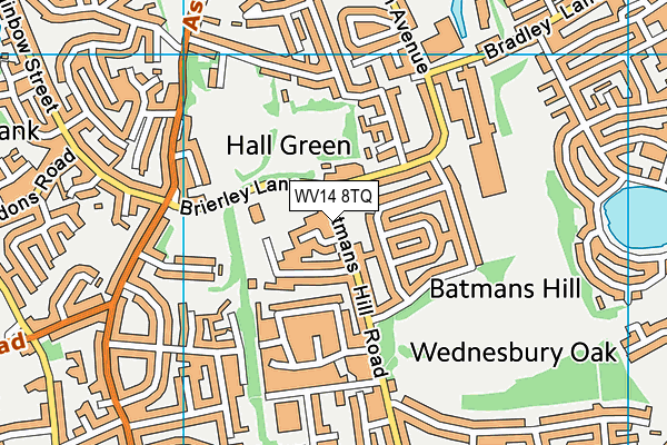 WV14 8TQ map - OS VectorMap District (Ordnance Survey)