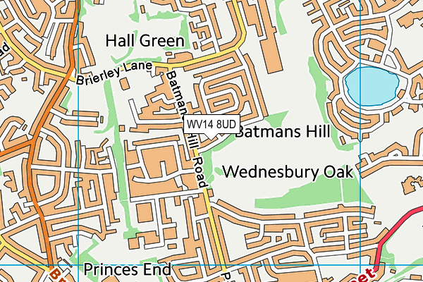 WV14 8UD map - OS VectorMap District (Ordnance Survey) WV14 8UD map - OS VectorMap District (Ordnance Survey)