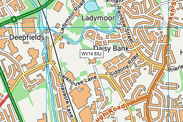 WV14 8XJ map - OS VectorMap District (Ordnance Survey) WV14 8XJ map - OS VectorMap District (Ordnance Survey)